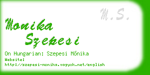 monika szepesi business card