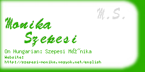 monika szepesi business card